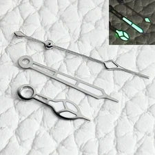 Silver "CATHEDRAL" Hands Fits NH35,NH36,7s26,7s36, 7002 Green luminous Mod Parts