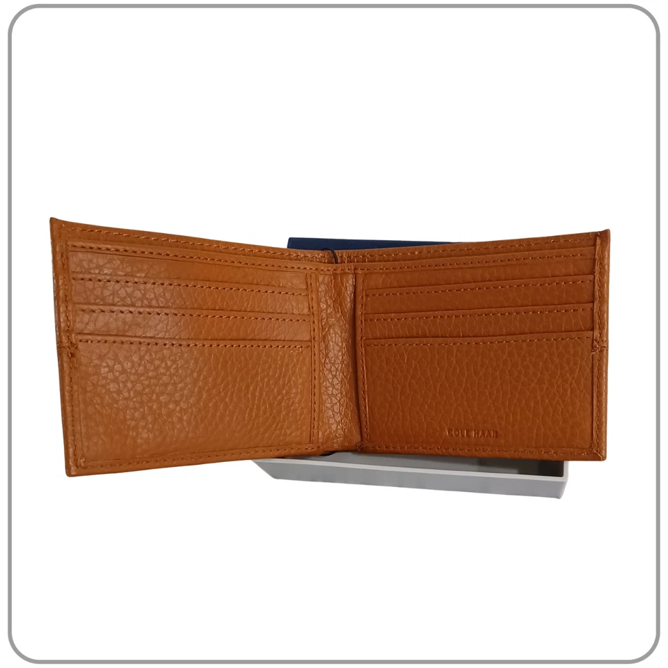 Cole Haan Slim Pebbled Leather Bifold Wallet Brown Tan NWT Gift Box $78 - Image 3 of 4