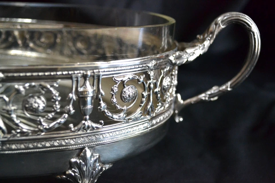 jardiniere centre de table métal argenté style empire - Photo 2/4