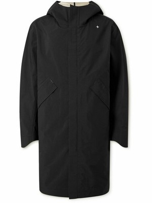 Stone Island - Stellina Logo-Embroidered Shell Hooded Parka - Black SIZE LARGE