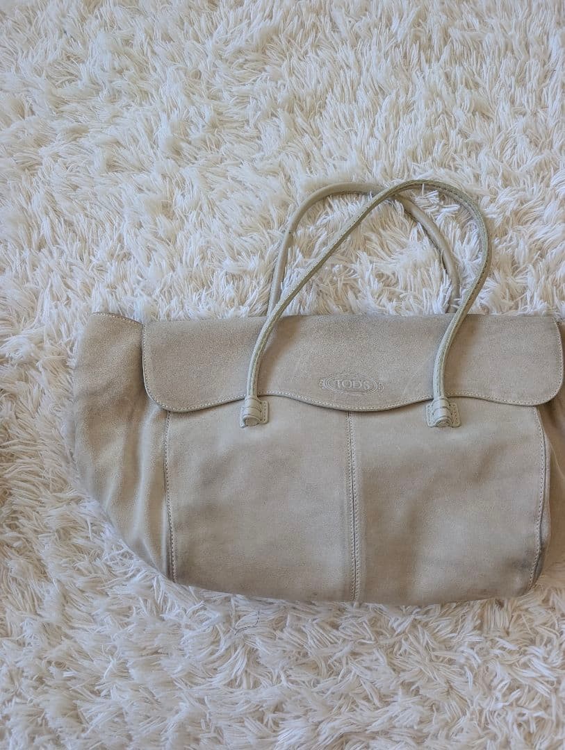 TOD'S Beige Suede Shoulder Bag — image 5