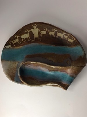 Judy Mohr Pottery Chip And Dip Platter American Southwest Native Pottery, VGUC