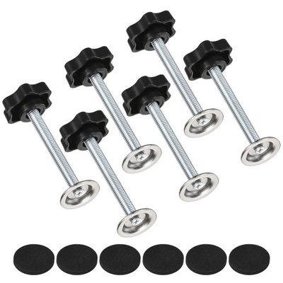 #ad 6 Pack M8x65mm Star Clamping Knobs with Screws Pressure Plate Rubber Pad AU $20.97