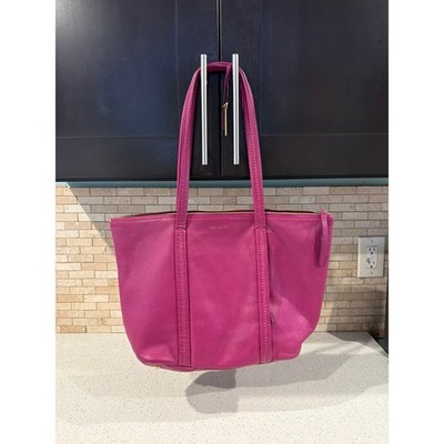 Vera Bradley ''Mallory'' Fuchsia Soft Pebbled Leather Tote Bag Ret.$398