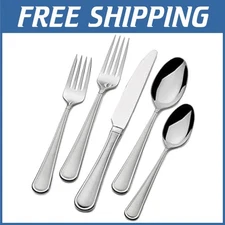 Elegant 18/10 Silverware Set, Virtuoso Frost, Service for 12