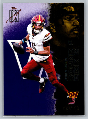Jayden Daniels 2025 Topps Signature Class Purple /100 #57 Commanders