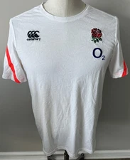 Canterbury England Rugby Union Shirt Men's Embroidered Logo Rose Athletic Sz XL