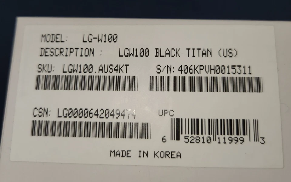 Reloj inteligente LG G Watch Android LG-W100 --Nunca usado --Negro Foto 2 de 4