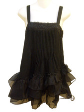 Betsey Johnson Black Dress-Ruffles & Lace- Size Small
