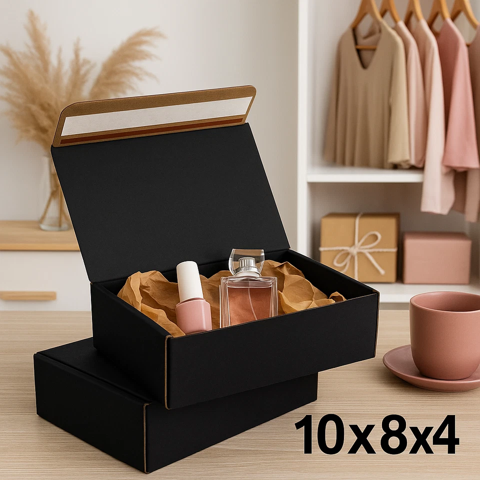 25 Black Shipping Boxes 10x8x4 | Matte Self-Seal Mailers – No Tape Needed - Image 3 of 4