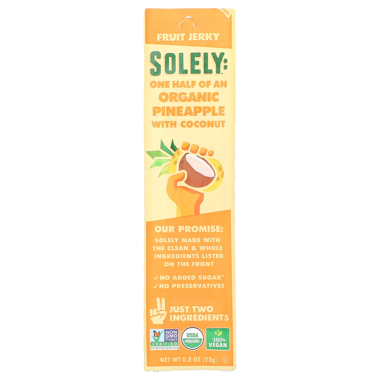 Фруктовое вяленое мясо органический ананас с кокосом 08 унции 23 г 1890₽