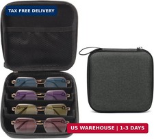 Bukere Travel Sunglasses Organizer Case Adjustable Slot For Multiple Eyeglasses