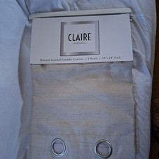 Natural Linen Blend Grommet Curtains Set of 4 Panels 38 wide X 84" long NEW