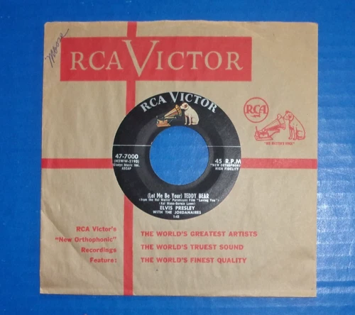 ELVIS PRESLEY - Teddy Bear / Loving You (47-7000) 1957 Rockaway First Pressing