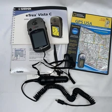 Garmin eTrex Vista C Hiking GPS w/ Case 12v Adapter Map Software Etc Bundle