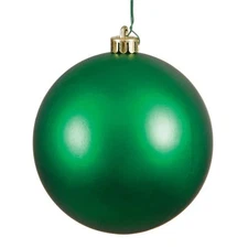 Vickerman N591204DMV Green Matte UV Drilled Ball Ornament  4.75 in. - 4 per Bag