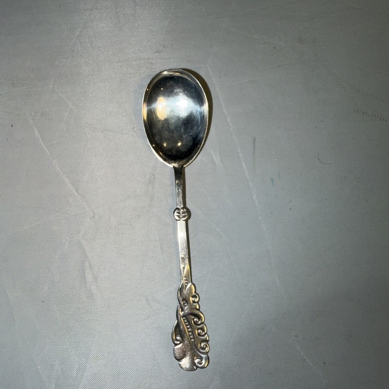 Tang aka Seaweed by Heise Danish Sterling Silver (.830?) 5’oclock Spoon 5.25”