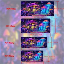 40*90cm1pc Extra Large Gaming & Office Desk Mat - Glowing Mushroom Village with