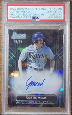 Curtis Mead 2022 Bowman Sterling BLACK ATOMIC REFRACTOR AUTO /10 PSA 10 POP 1 !