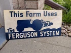 c.1950s Original Vintage Ford Ferguson Tractors Sign Metal Farm Dairy Gas Oil
