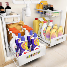 under Sink Organizer, 2 Tier Pull Out Bathroom Cabinet Organizer, under Kitchen