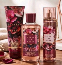 Bath Body Works Covered In Roses Body Wash, Cream Mist 3 Piece Set