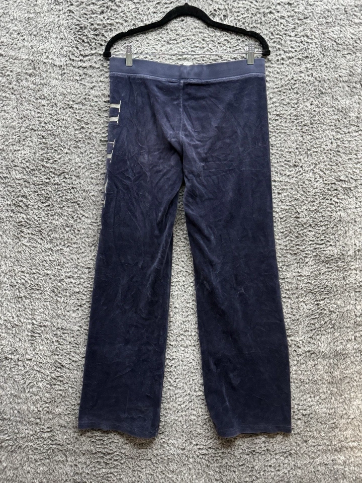 JUICY COUTURE брюки женский маленький темно-синий велюр расклешенный активный трек лаунж логотип - Изображение 2 из 4