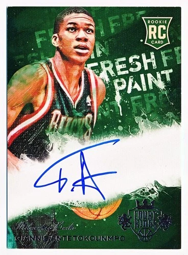 2013-14 Court Kings Giannis Antetokounmpo Fresh Paint Auto Rc #28 (105/499)