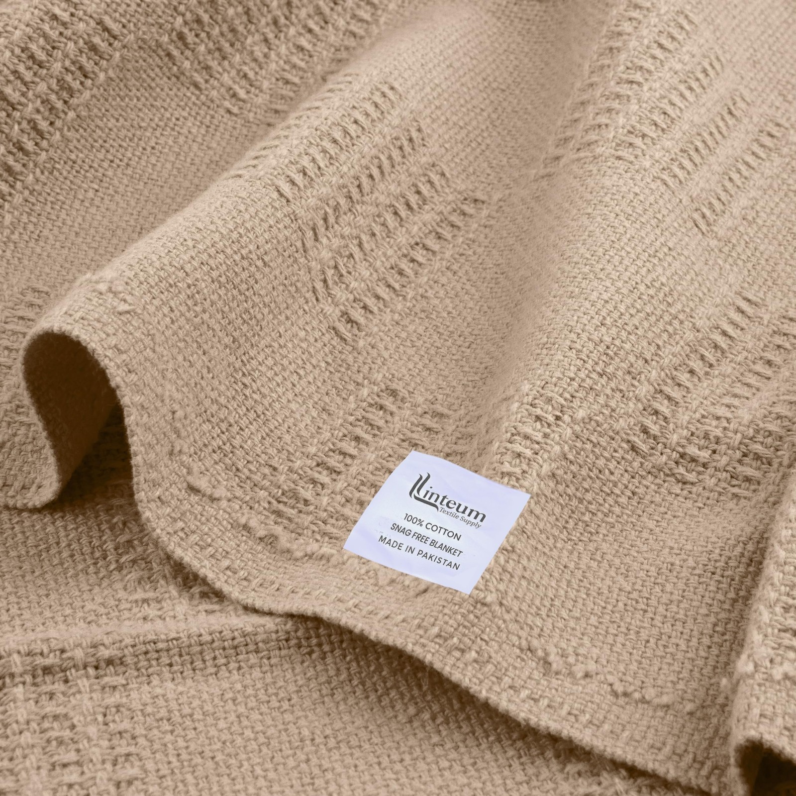 Linteum Textile Hospital Thermal SNAGLESS Spread Blanket, 100% Cotton (74x100