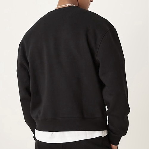 Mens ASOS Essentials Boxy Relaxed Sweatshirt - Jumper Crewneck Sweater Pullover - Afbeelding 2 van 4