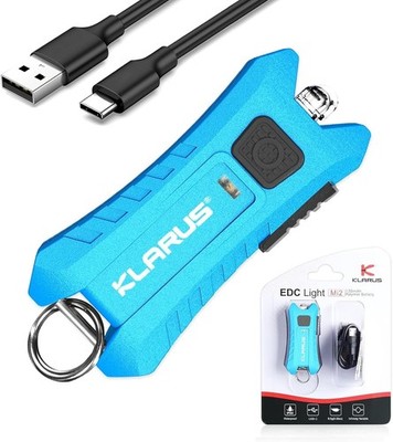Klarus Mi2 USB C Wiederaufladbare LED Schlüsselanhänger Taschenlampe, 40 Lumen Blau Neu in OVP