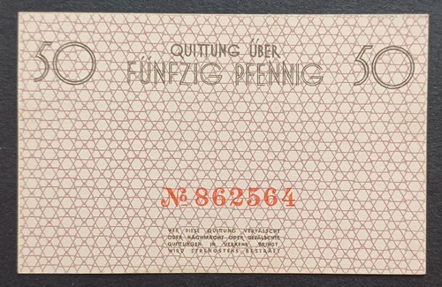 1940 WW2 50 Pfennig LODZ NAZI GETTO Polen Litzmannstadt Juden Ghetto **original - Bild 2 von 2