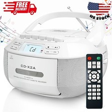 CD Player Boombox Cassette Player Combo with Bluetooth,AM/FM Radio,Stereo Sound