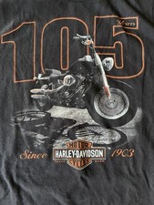 2008 Harley Davidson 105 Years T-Shirt Shiawassee Birch Run MI Black Large