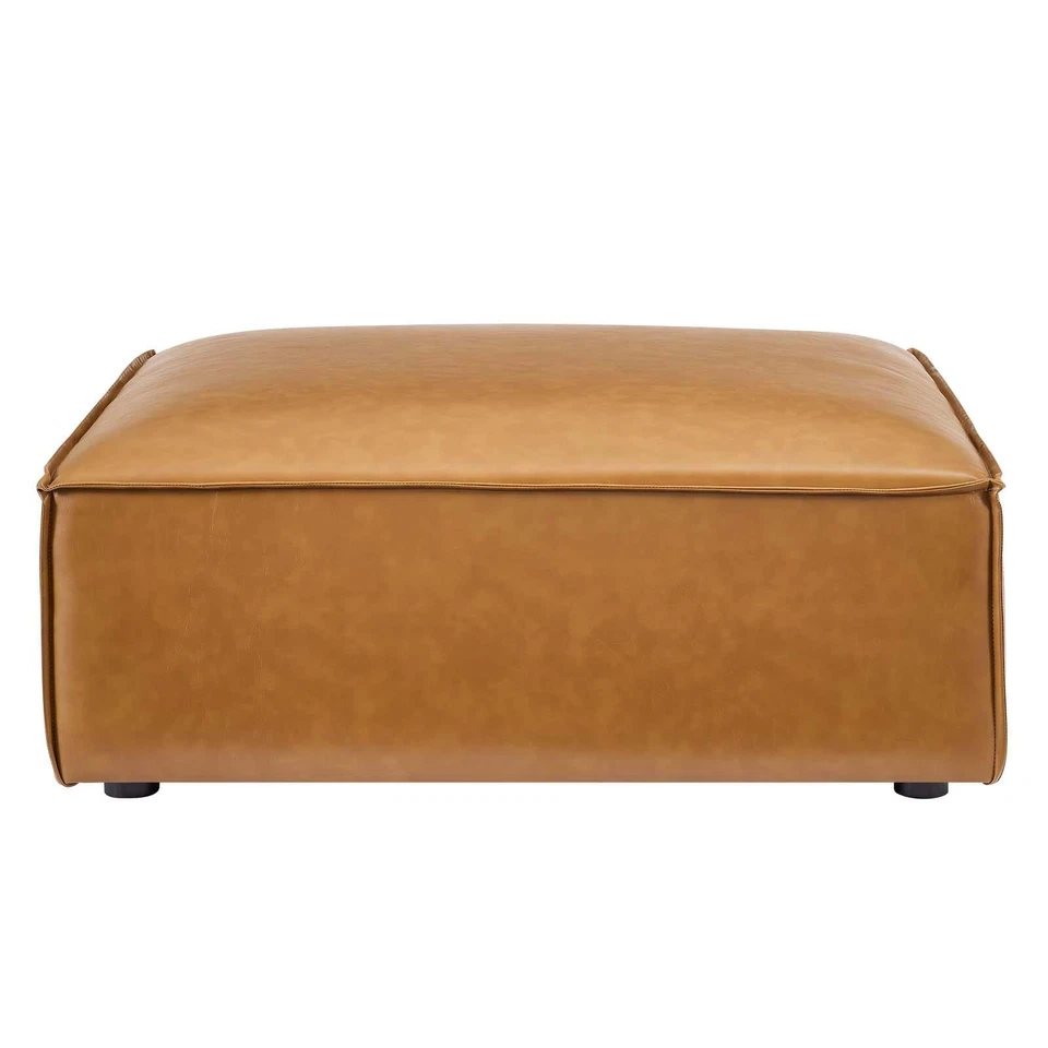 Modway Restore Vegan Leather Sectional Sofa Ottoman in Tan - Image 4 of 4