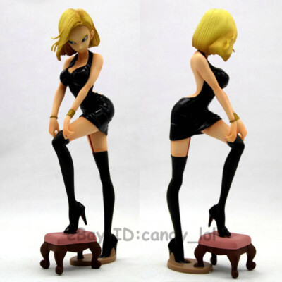 Dragon Ball Z Android 18 Black Dress Figure Sexy Model Resin Statue NO Box  Toy
