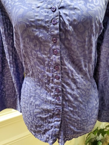 Decoded Women's Purple Cotton Collared Long Sleeve Casual Button Down Shirt XL - Picture 4 of 11