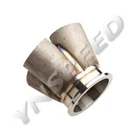2.5" 63.5mm V-Band 4-1 Turbo Manifold Header Merge Collector 304 Stainless Steel