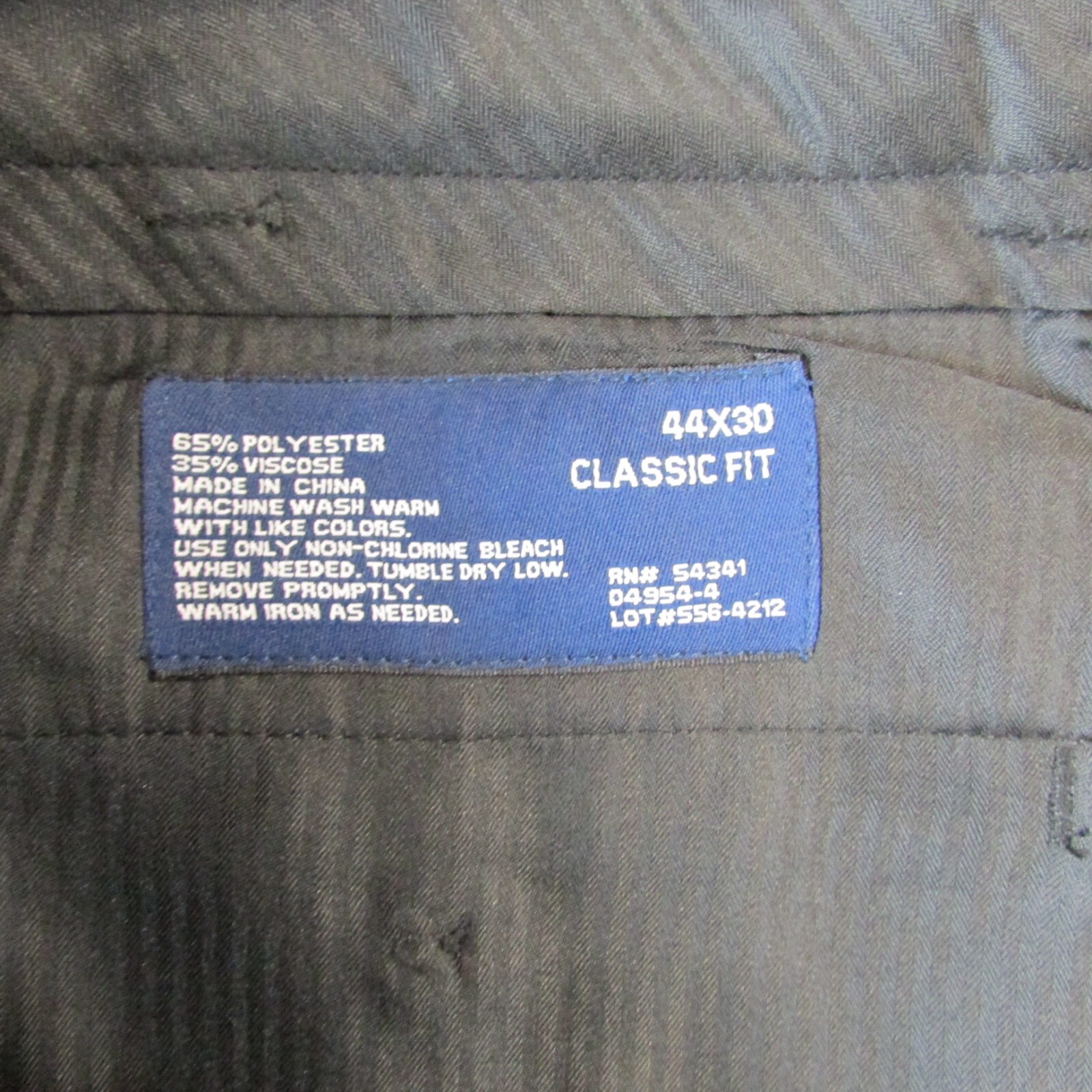 Stafford pants black 44 x 30 classic fit mens machine wash office NEW