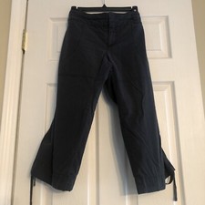 Vintage Women's Nike Sportswear Utility Capri Pants Gray Snap Button Drawstring