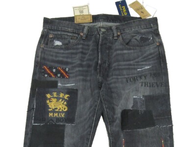 Polo Ralph Lauren Men's Washed Black Graphic Patched