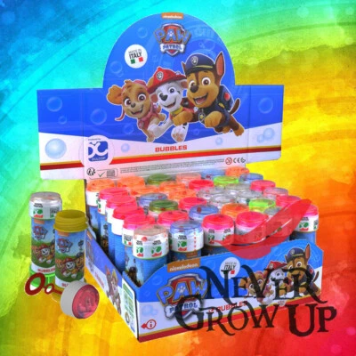 DULCOP Paw Patrol Blue Girls Bubble Blowing Tubs Childrens Party Bag Filler Toys