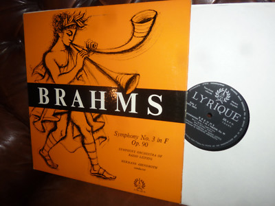 Brahms Symphony No3 Op. 90, RSO Leipzig ABENDROTH, UK Lyrique HPG 1005 LP, 12''