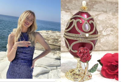 2014 Fabergé Anniversary Set 10th Wedding Faberge egg MusicalJewelryBox GOLDSET