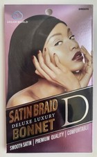 Satin Deluxe Luxury Black Braid Bonnet