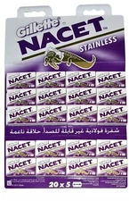 Gillette Nacet Stainless Double Edge Razor Shaving Blades for Safety Razors