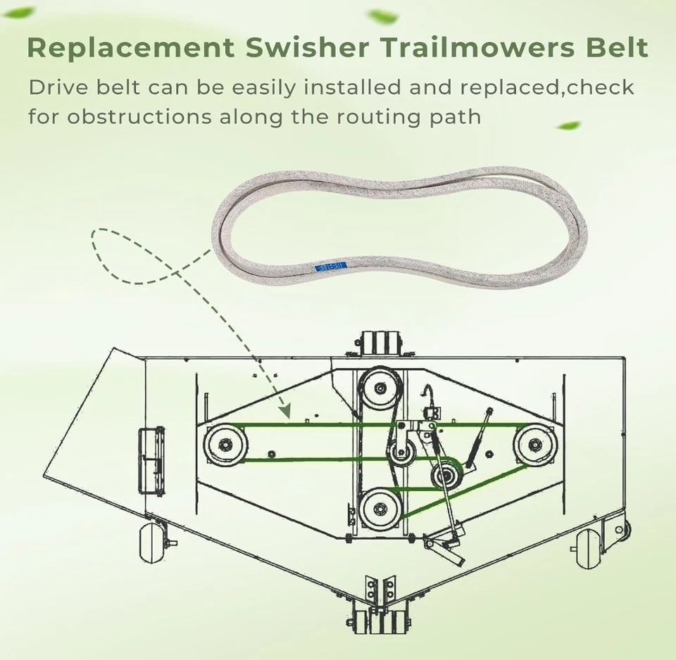 New Swisher 5058 Replacement 122 in. Deck Belt for Select 60 in. Mowers - Image 3 of 4