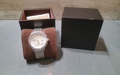 Michael Kors MK-5018 Ladies Watch Silver Chhronograph Date 