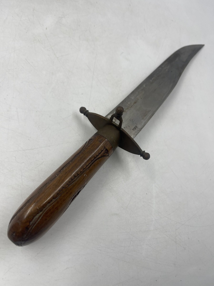 Vintage Marked INDIA KNIFE SET HAND CARVED SHEATH WOODEN