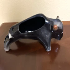 VTG~McCoy~Mid Century Modern 1960s Ceramic Bull Keep All Dresser Caddy 10"Length